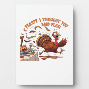 Lustiges Entkommenes Truthahn Thanksgiving Klassis Fotoplatte