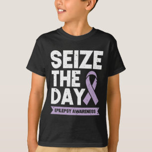 Lustiges Epilepsie-Bewusstsein Ergreife Den Tag Ri T-Shirt