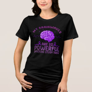 Lustiges Epilepsie-Bewusstseinsgeschenk für Gehirn Tri-Blend Shirt