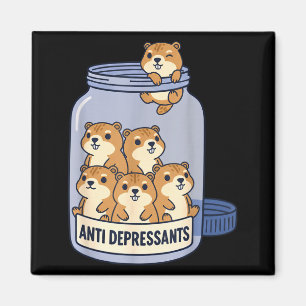 Lustiges Erdhörnchen-Antidepressiva-Glas Zoo Junge Magnet