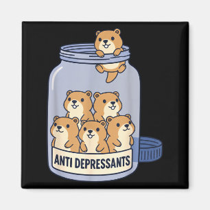 Lustiges Erdhörnchen-Antidepressivum-Glas Zoo Jung Magnet