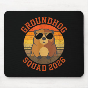Lustiges Erdhörnchen-Team 2026 - Retro-glücklicher Mousepad