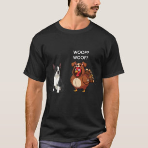 Lustiges Erntedankfest Boston Terrier und Truthahn T-Shirt