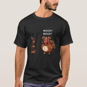 Lustiges Erntedankfest-Zwergpinscher und Truthahn T-Shirt