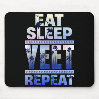 Lustiges Essen Schlaf Yeet Wiederholen Retro Zitat Mousepad