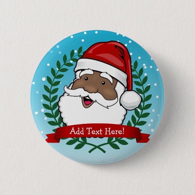 Lustiges ethnisches Weihnachtsmann-Weihnachten Button (Vorderseite)