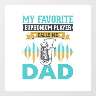 Lustiges Euphonium Dad Vintage Musik Design_1 Fensteraufkleber