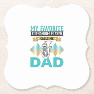 Lustiges Euphonium Dad Vintage Musik Design_1 Untersetzer