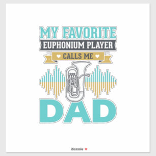 Lustiges Euphonium Papa Vintage Musik Design_1 Aufkleber
