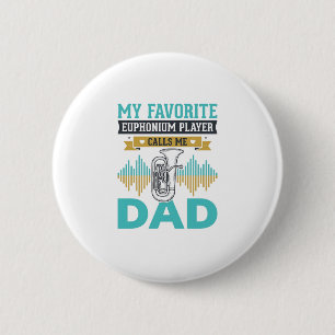 Lustiges Euphonium Papa Vintage Musik Design_1 Button