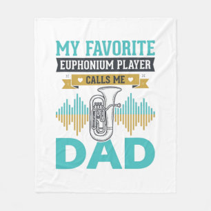 Lustiges Euphonium Papa Vintage Musik Design_1 Fleecedecke