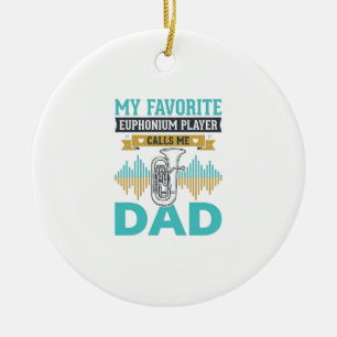 Lustiges Euphonium Papa Vintage Musik Design_1 Keramik Ornament