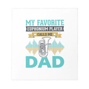Lustiges Euphonium Papa Vintage Musik Design_1 Notizblock