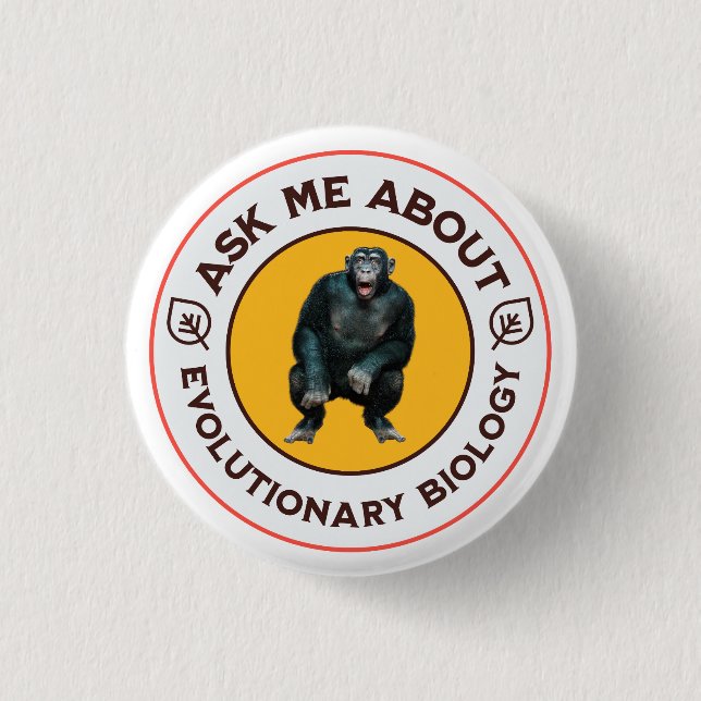 Lustiges Evolution Biologie Meme Nerd Humor Gesche Button (Vorderseite)