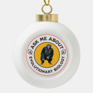 Lustiges Evolution Biologie Meme Nerd Humor Gesche Keramik Kugel-Ornament