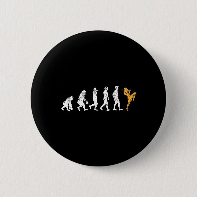 Lustiges Evolution-Kickboxen-Geschenk Muay Thai  Button (Vorderseite)