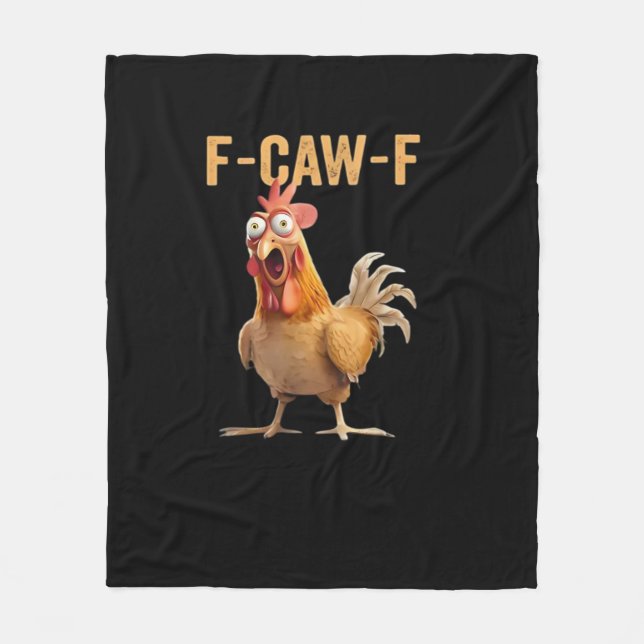 Lustiges F-Caw-F Huhn F-Caw-F Huhn Lustig Trendig Fleecedecke (Vorderseite)