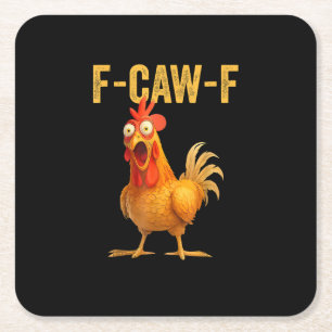 Lustiges F-Caw-F Huhn F-Caw-F Huhn Minimal Sauber Rechteckiger Pappuntersetzer