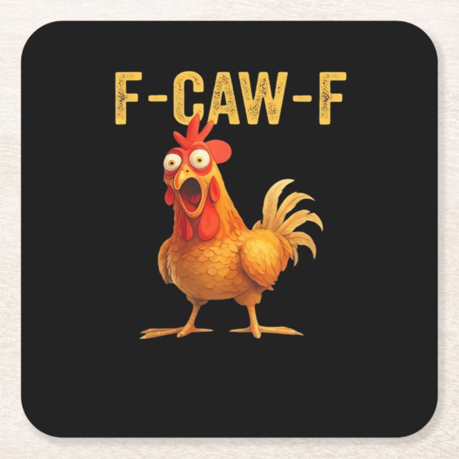 Lustiges F Caw F Huhn Kreatives Casual Design Rechteckiger Pappuntersetzer (Vorderseite)