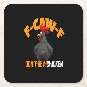 Lustiges F-Caw-F Kein Huhn F-Caw-F Hahn Rechteckiger Pappuntersetzer