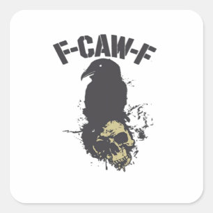 Lustiges F-Caw-F Krähe Vintage Humor Essential Cre Quadratischer Aufkleber