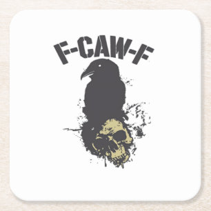 Lustiges F-Caw-F Krähe Vintage Humor Essential Cre Rechteckiger Pappuntersetzer