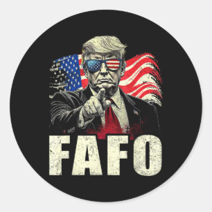Lustiges Fafo Trump Fafo Amerikanisch Usa _5 Runder Aufkleber