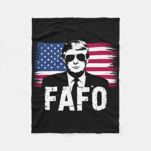 Lustiges Fafo Trump Foto 1 Fleecedecke