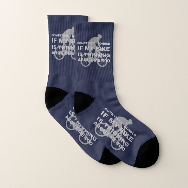 Lustiges Fahrrad, das auch an mich Zitat-Blau Socken (Paar)
