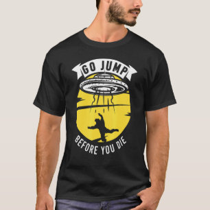 Lustiges Fallschirmspringen Ufo Flugzeug Parachuti T-Shirt