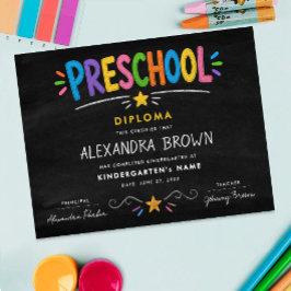 Lustiges farbenfrohes Vorschul-Kinder-Abschlussdip Poster