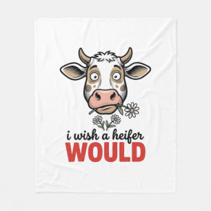 Lustiges Färse-Kuh Vintage-Stich-Shirt-Design_1 Fleecedecke