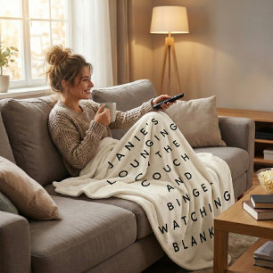 Lustiges Faules Binge-Watching-Zitat Personalisier Fleecedecke