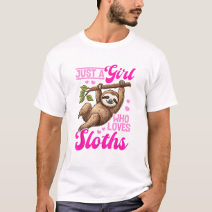 Lustiges Faules Faultier Nur Ein Mädchen Das Fault T-Shirt