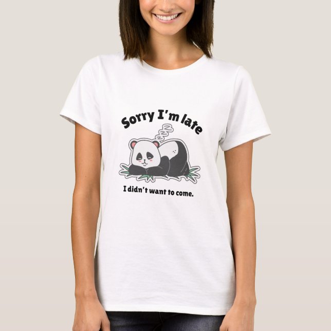 Lustiges Faules-Panda-Design T-Shirt (Vorderseite)