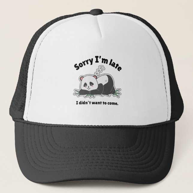 Lustiges Faules-Panda-Design Truckerkappe (Vorderseite)