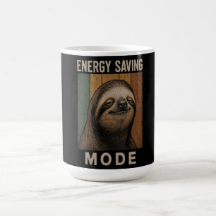 Lustiges Faultier Energie-Spar-Modus Retro-Design Kaffeetasse