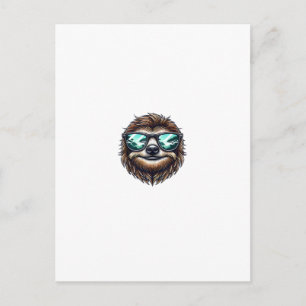 Lustiges Faultier-Grafik mit Sonnenbrille, Männer Postkarte
