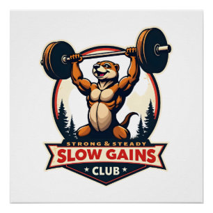 Lustiges Faultier-Gym-Shirt Vintage Stark und Lang Poster