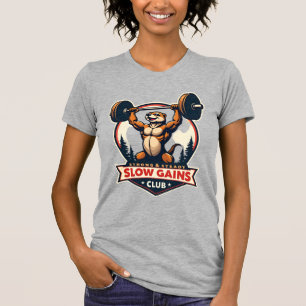 Lustiges Faultier-Gym-Shirt Vintage Stark und Lang T-Shirt