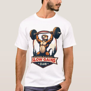 Lustiges Faultier-Gym-Shirt Vintage Stark und Lang T-Shirt