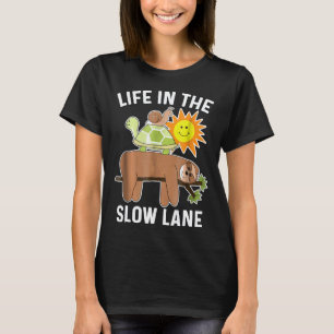 Lustiges Faultier-Shirt mit Schildkröte und Schnec T-Shirt