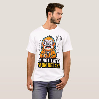 Lustiges Faultier T-Shirt — Ich bin nicht spät dra