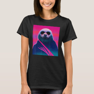 Lustiges Faultier Vaporwave 80er Retro T-Shirt