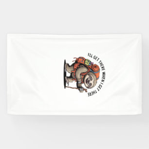 Lustiges Faultier-Wanderteam - Langsam und stetig Banner
