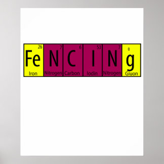 Lustiges Fecht-T-Shirt I Periodische Elemente Nerd Poster