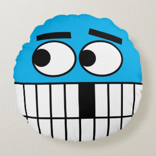 Lustiges fehlendes Zahn-Cartoon rundes Wurfkissen Kissen