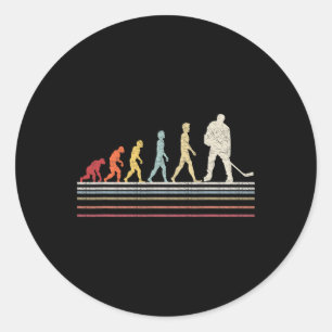 Lustiges Feldhockey Evolution Des Mannes Sport Ret Runder Aufkleber