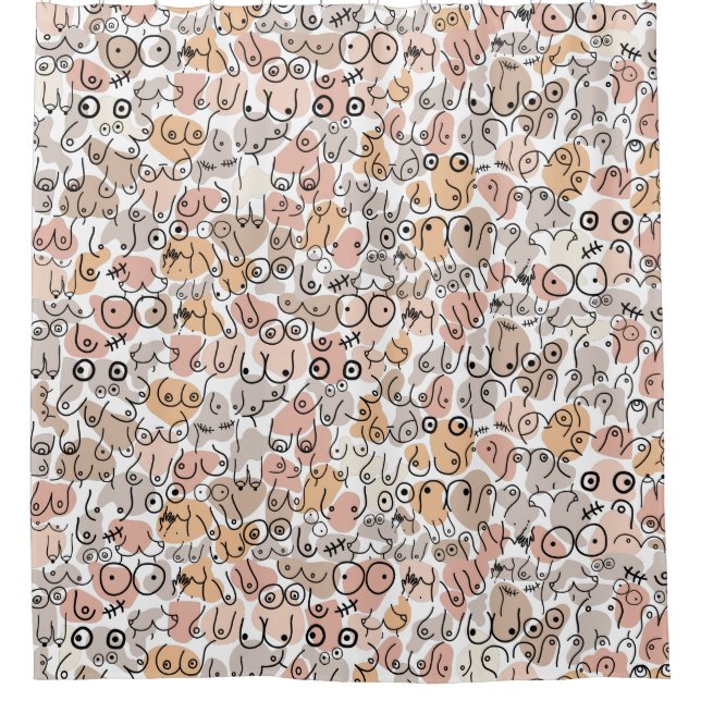 lustiges feministisches Design Duschvorhang (Vorderseite)