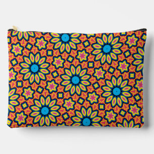 Lustiges Fettes Farbige Geometrische Retro-Blumenm Zubehörtasche
